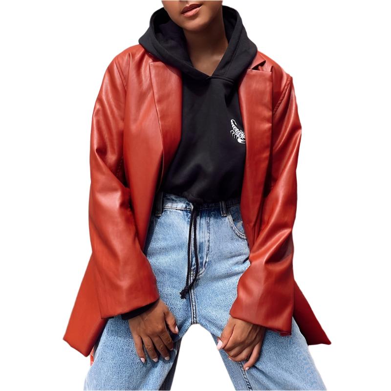 Valentine | Veste Oversized Boutonnée avec Col à Revers et Grandes Poches Latérales pour Femme