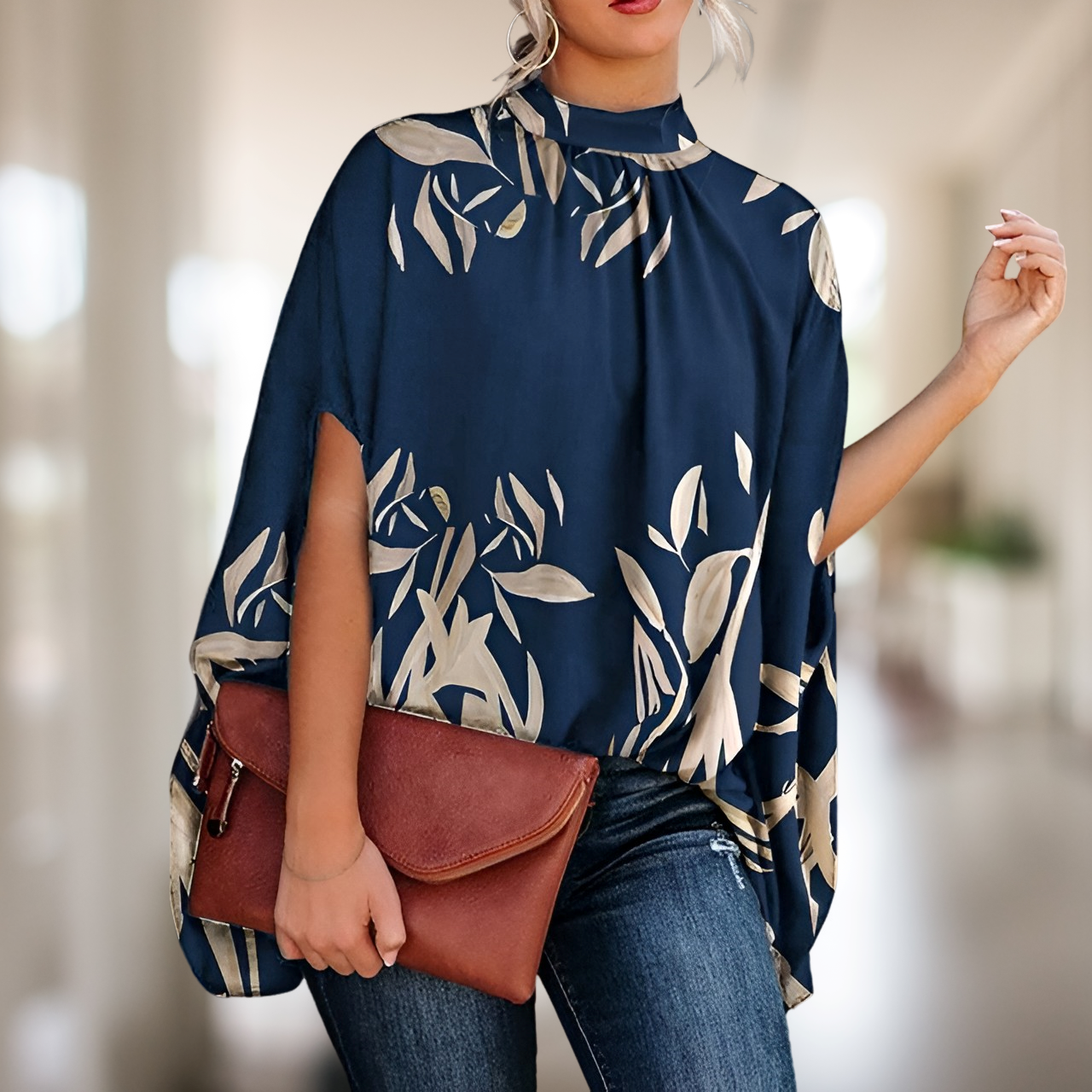 Zarie | Blouse Ample à Col Roulé pour Femme