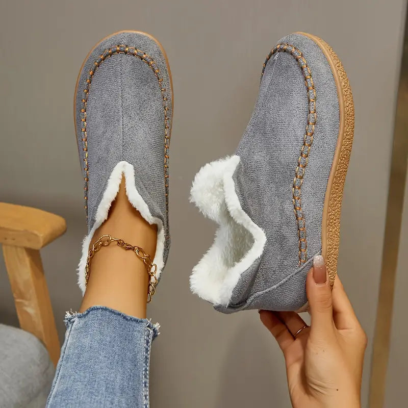 Eléonnore | Bottines à Enfiler avec Doublure en Fleece et Bout Rond