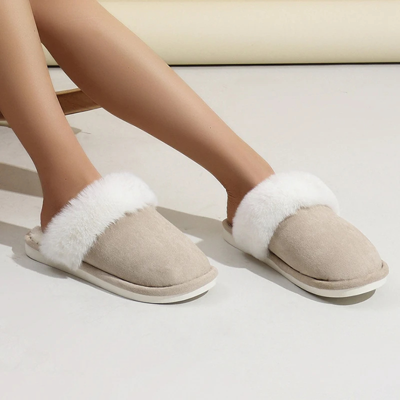 Belina | Chaussons d'hiver pour femme, orteils fermés, doublure en peluche avec détails en fausse fourrure