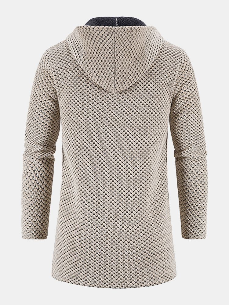 Wim | Manteau long en tricot avec capuche pour hommes