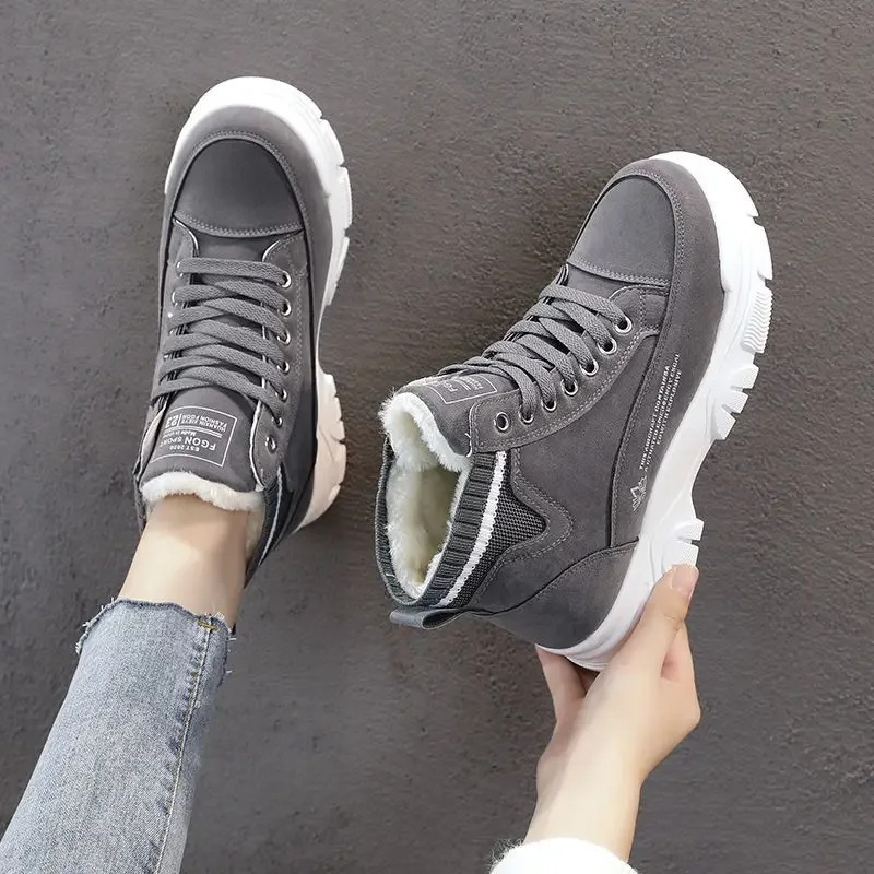 Umélie | Women's Fleece Lined Lace-Up Platform Winter Sneakers