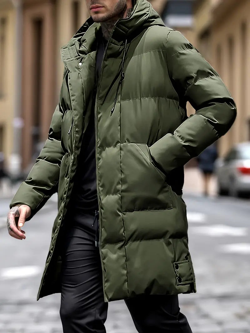 Doriano | Manteau Puffer Homme à Capuche et Fermeture Éclair avec Cordon de Serrage