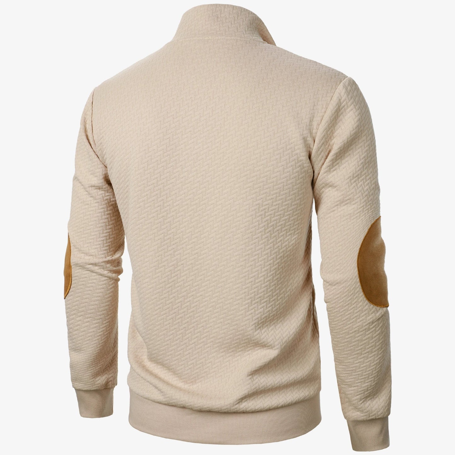 Cyrille | Sweatshirt Casual à Col Boutonné pour Homme avec Détail Brodé sur les Coudes