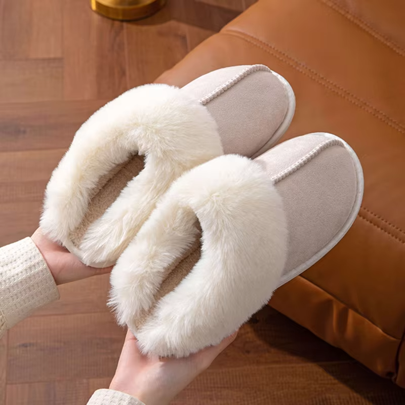 Jacinthe | Mules en Peluche pour Femme avec Fourrure Douce