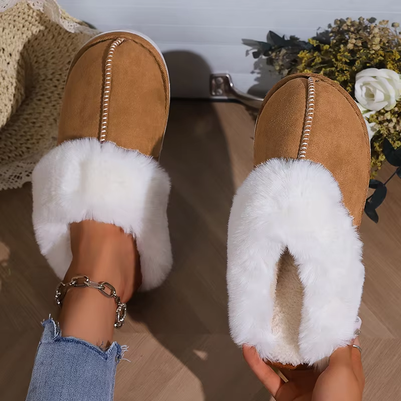 Jacinthe | Mules en Peluche pour Femme avec Fourrure Douce