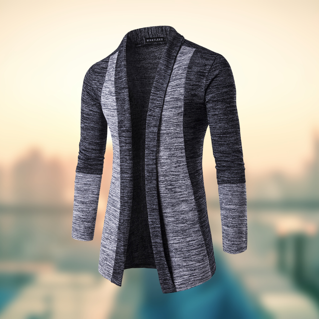 Harrison | Cardigan Bicolore en Tissu Doux pour Homme – Style Élégant et Confortable