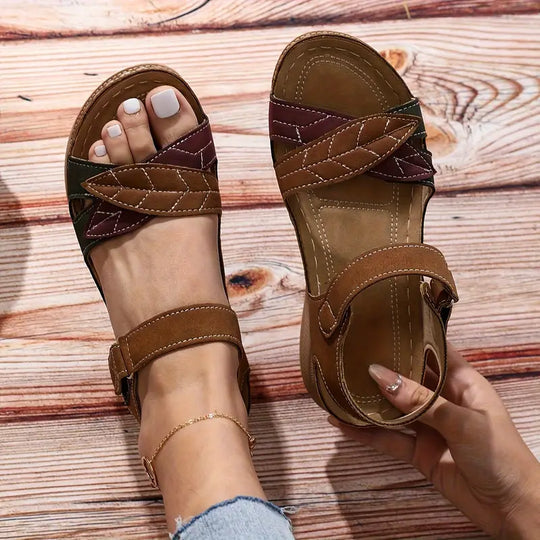 Blatina | Sandales Confortables Femme à Motif Feuilles