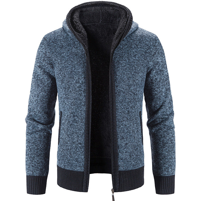 Mario | Cardigan Zippé à Capuche en Maille pour Homme