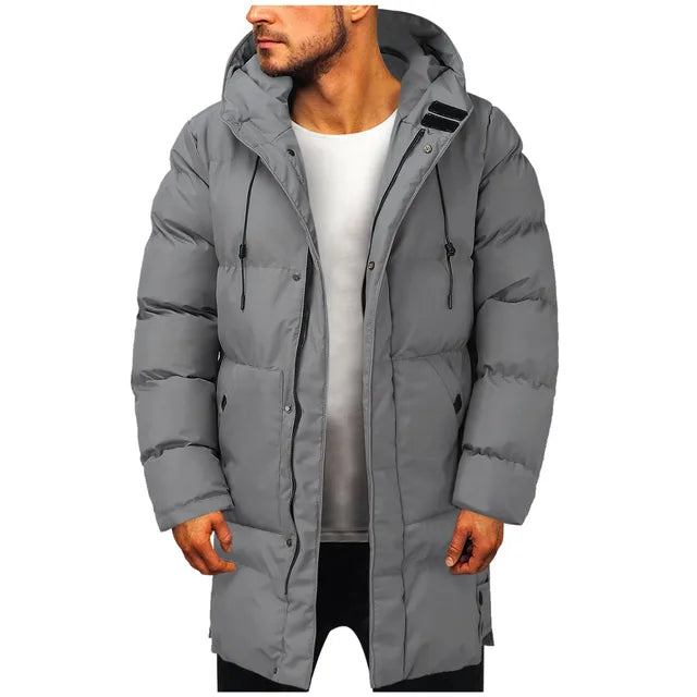 Marcel | Parka Longue pour Homme avec Capuche et Fermeture Zippée, Doublée et Matelassée