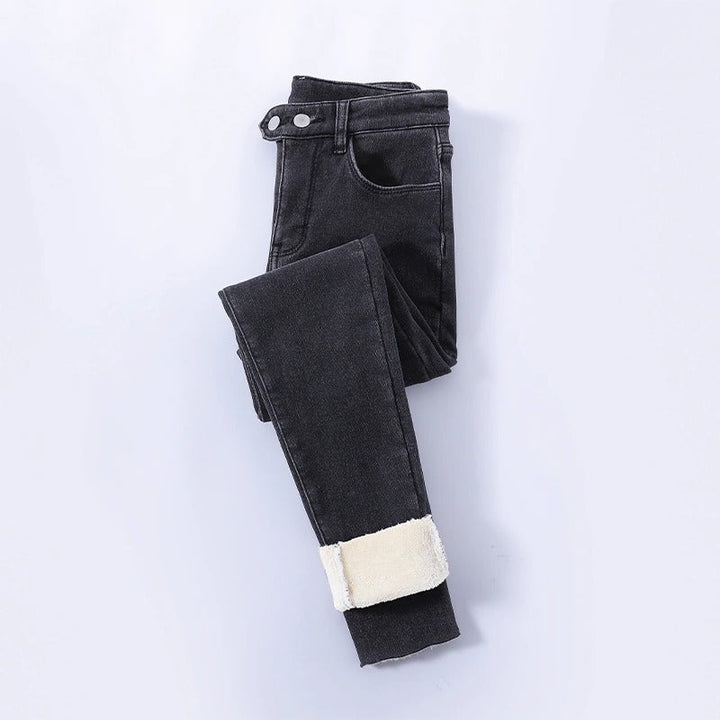 Xylia | Jeans d'hiver slim à taille haute en denim avec doublure en polaire pour femme