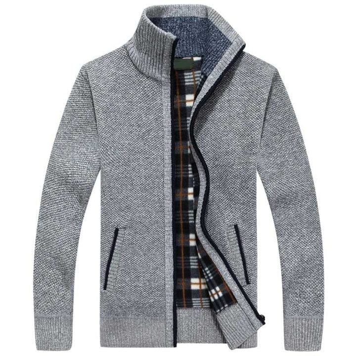 Paulo | Cardigan Zippé en Tricot pour Homme - Couleur Unie