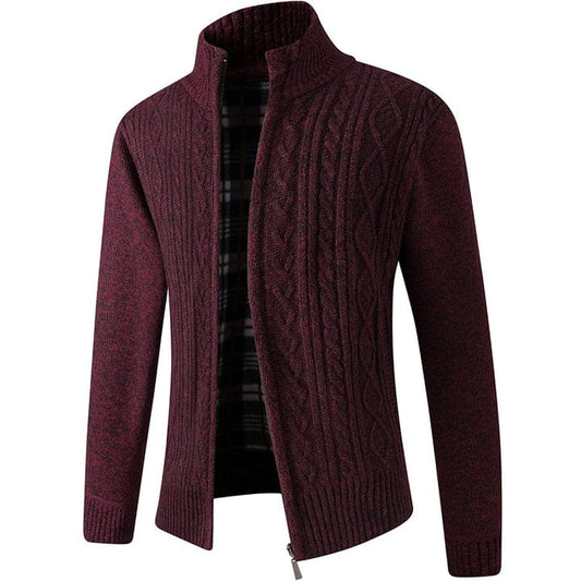 Paulo | Cardigan Zippé en Tricot pour Homme - Couleur Unie