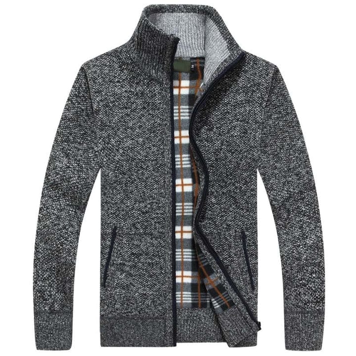 Paulo | Cardigan Zippé en Tricot pour Homme - Couleur Unie