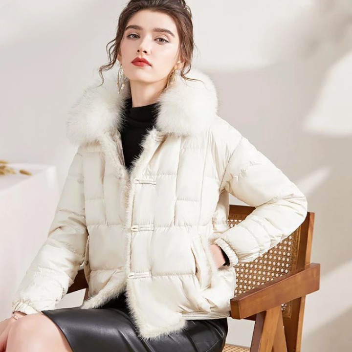 Cristel | Parka vintage avec col en fausse fourrure pour femme