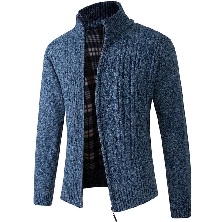 Paulo | Cardigan Zippé en Tricot pour Homme - Couleur Unie