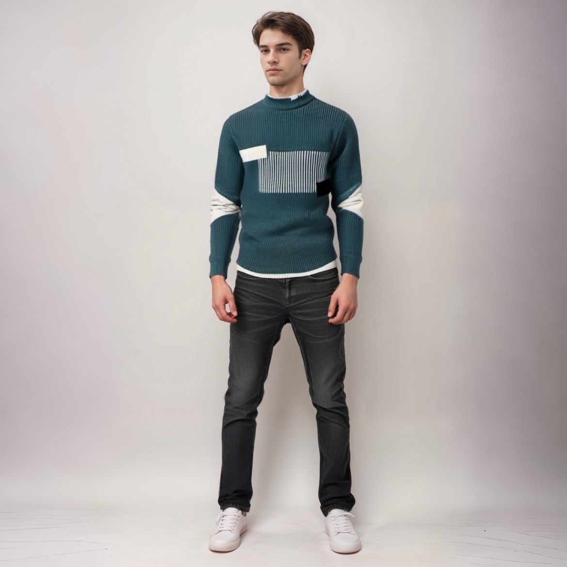 Hervé | Pull Moderne Tricoté pour Homme avec Motif Élégant