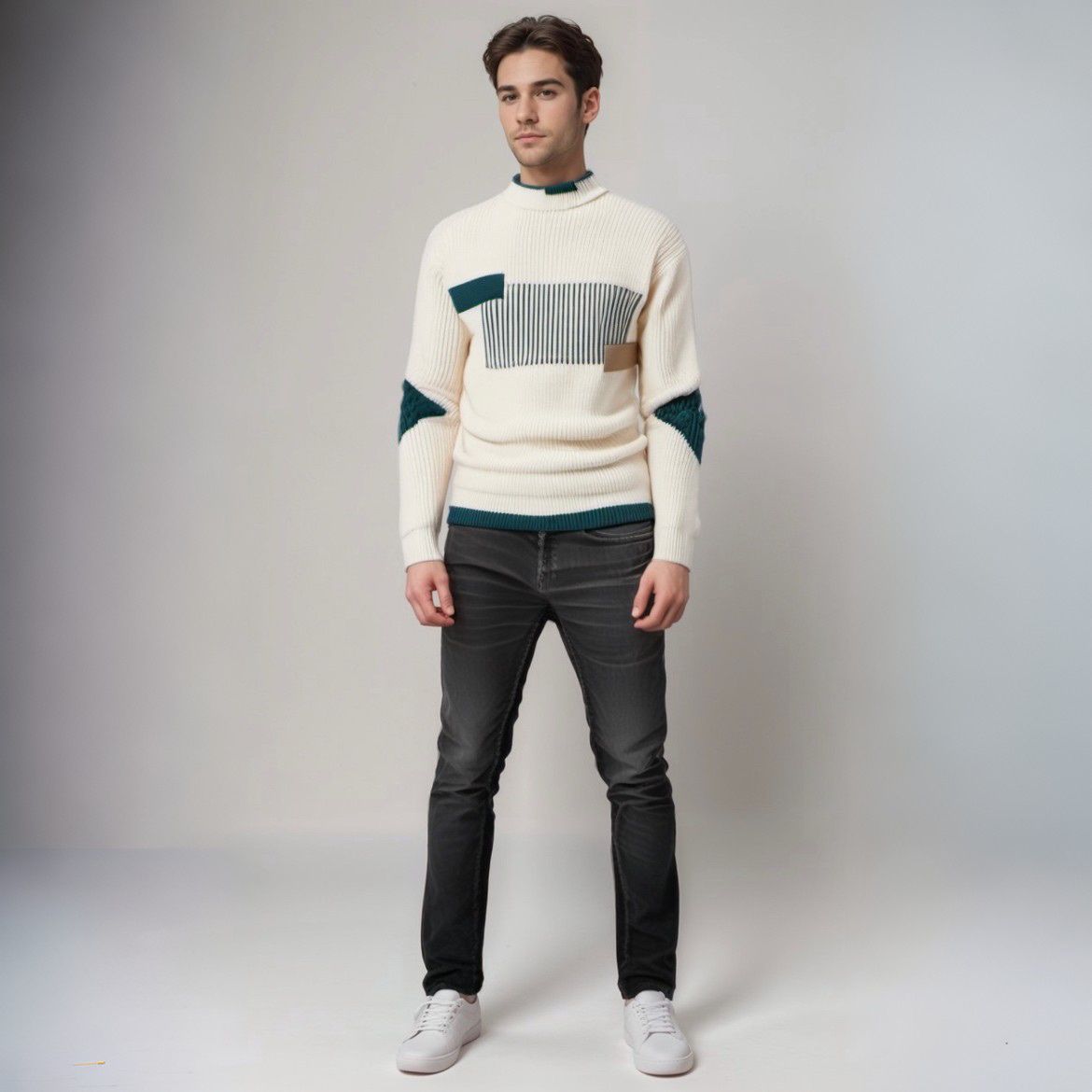 Hervé | Pull Moderne Tricoté pour Homme avec Motif Élégant