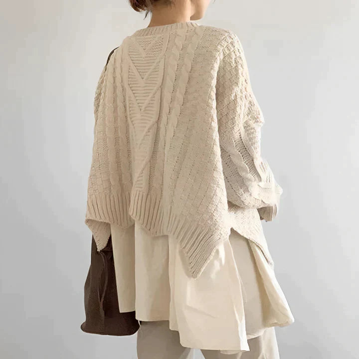 Truus | Pull Court en Tricot à Col Rond pour Femme