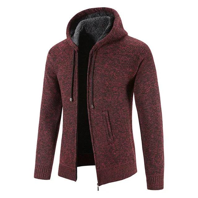 Richard | Cardigan Zippé Homme à Capuche & Coupe Slim Doublé en Polaire