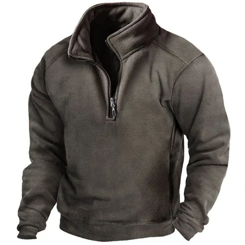 Hilaire | Pull Homme Premium à Col Montant et Fermeture Éclair - Fleece Douillet