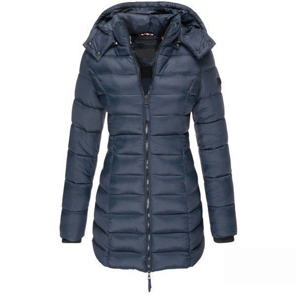 Sidonie | Manteau Puffer Femme Mi-Long, Coupe Slim, Zip Complet, Capuche, Hiver