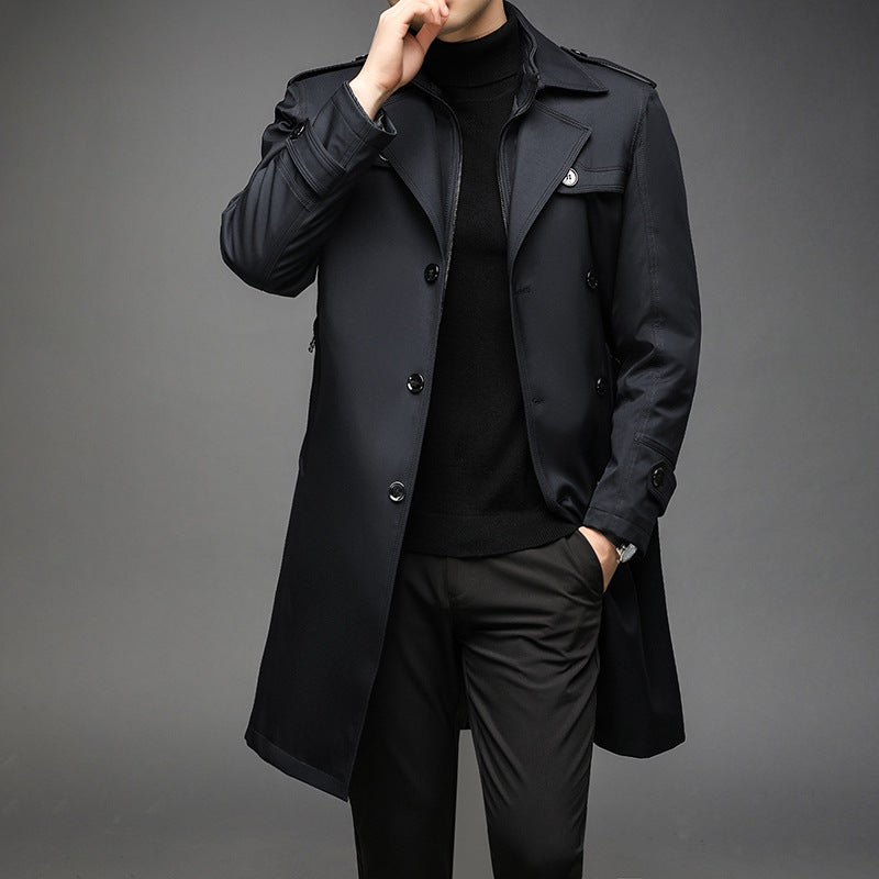 Rupert | Manteau Trench Mi-Long Homme à Doublure Amovible & Col Montant