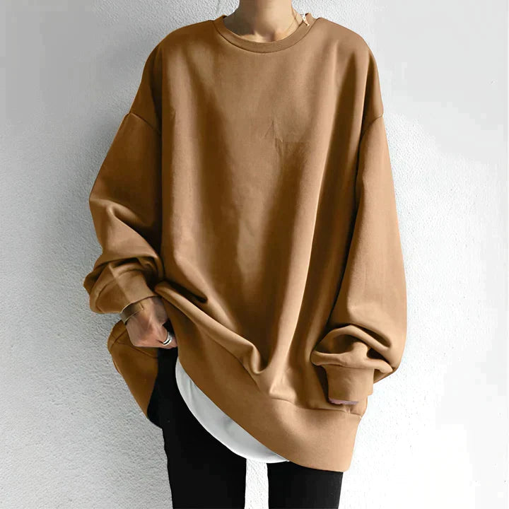 Gwennola | Sweatshirt Oversized en Couleur Unie pour Femme