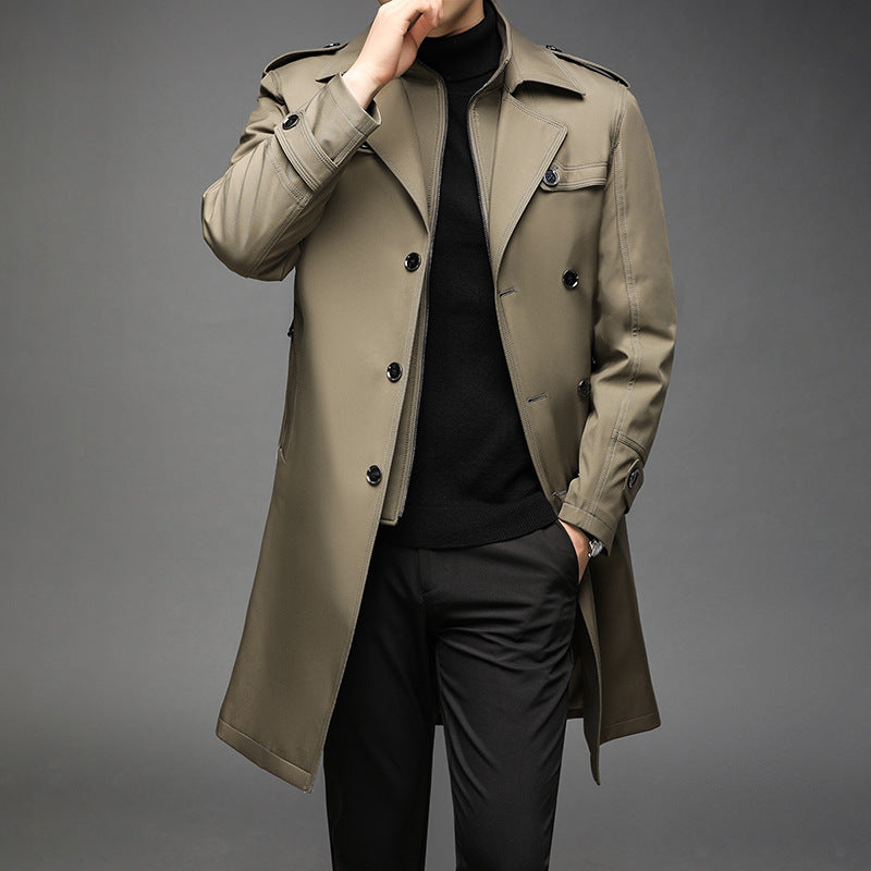 Rupert | Manteau Trench Mi-Long Homme à Doublure Amovible & Col Montant