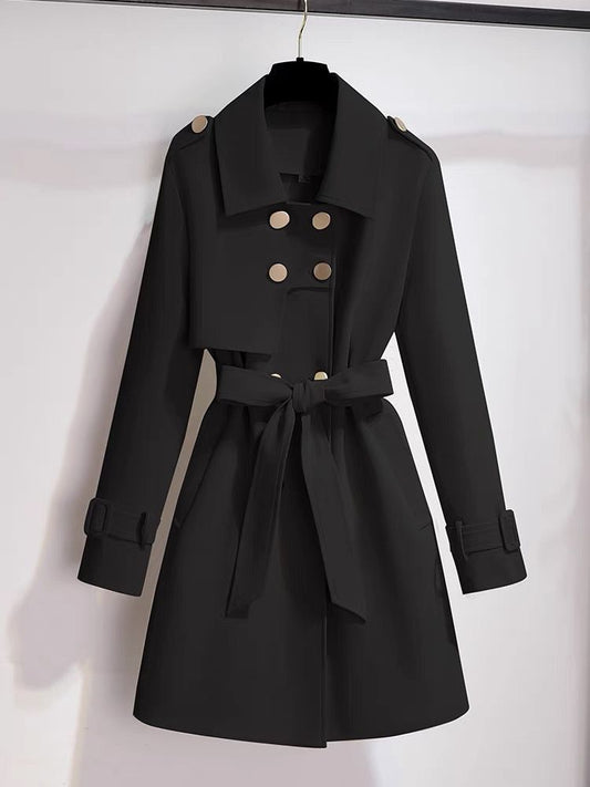 Gracey | Trench-Coat Double Boutonnage avec Ceinture Réglable et Épaulettes pour Femmes