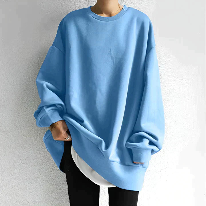 Gwennola | Sweatshirt Oversized en Couleur Unie pour Femme