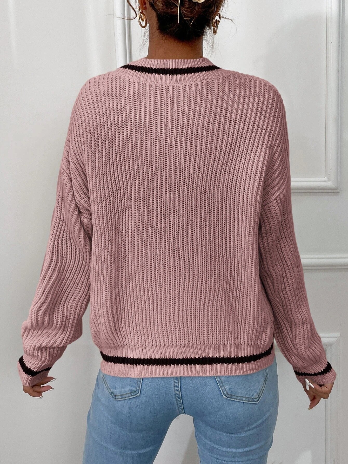 Stinova | Pull Tricoté à Col V Élégant pour Femme – Confort et Style Intemporel