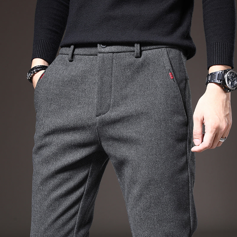 Marcus | Pantalon Slim Fit Homme, Tissu Brossé, Confortable et Élégant