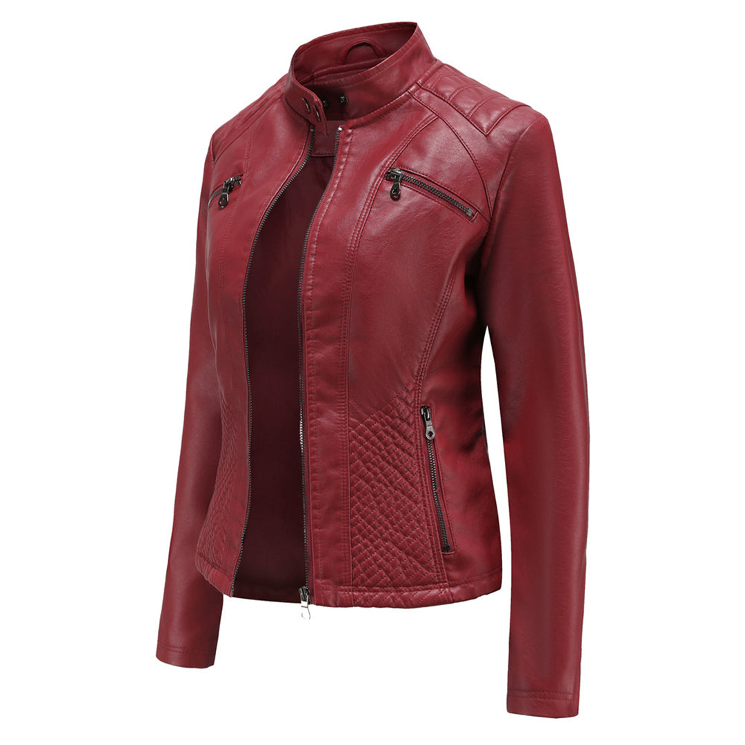 Saraya | Veste Biker en Cuir Printemps pour Femme