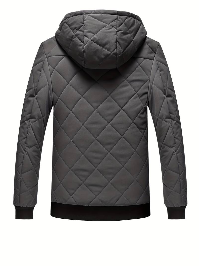 Julio | Veste d'Hiver Homme Chaude en Polaire avec Capuche & Coupe-Vent à Fermeture Zippée