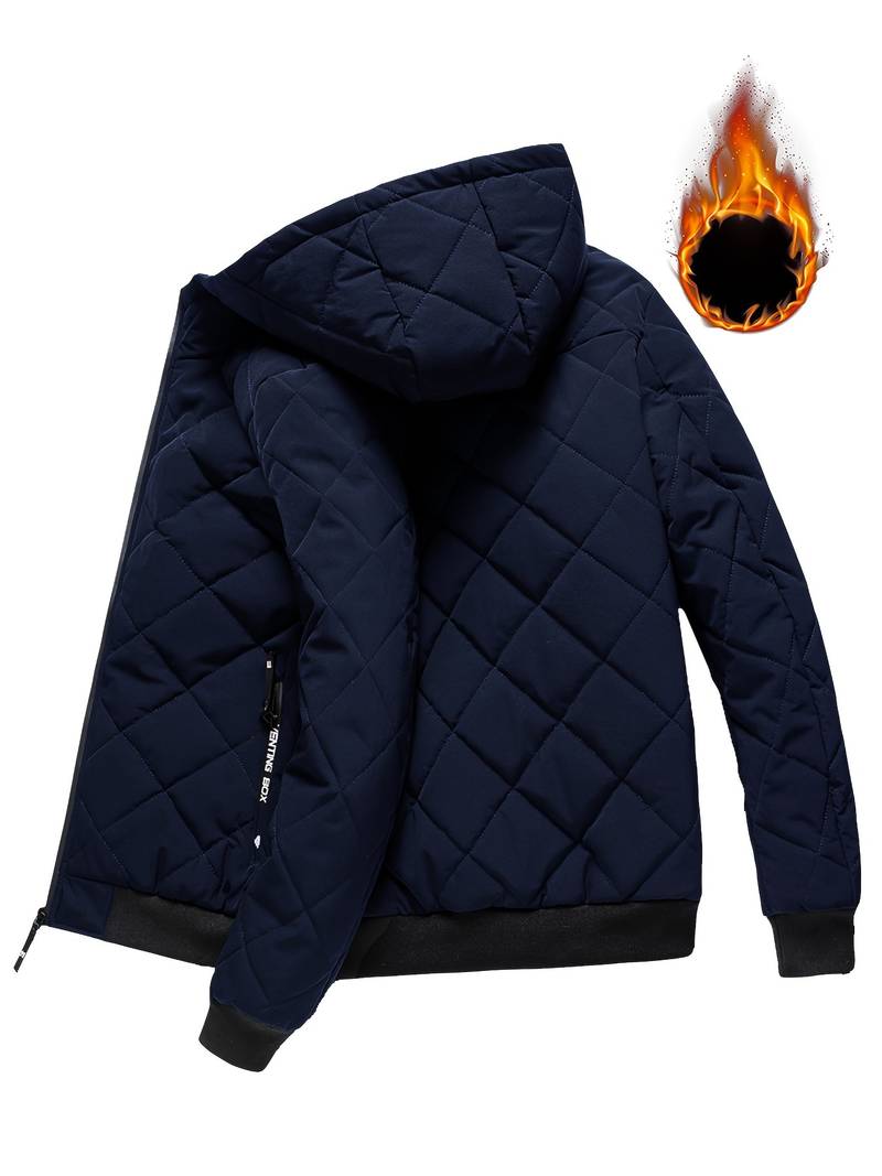 Julio | Veste d'Hiver Homme Chaude en Polaire avec Capuche & Coupe-Vent à Fermeture Zippée