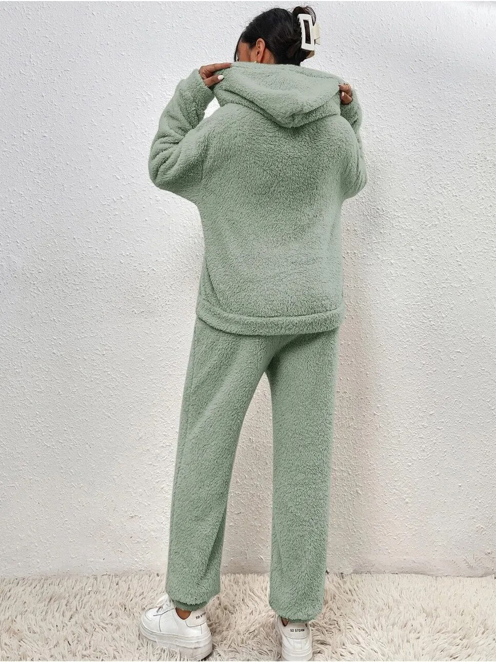 Thaise | Ensemble Confort en Molleton Doux avec Sweat à Capuche & Pantalon Large