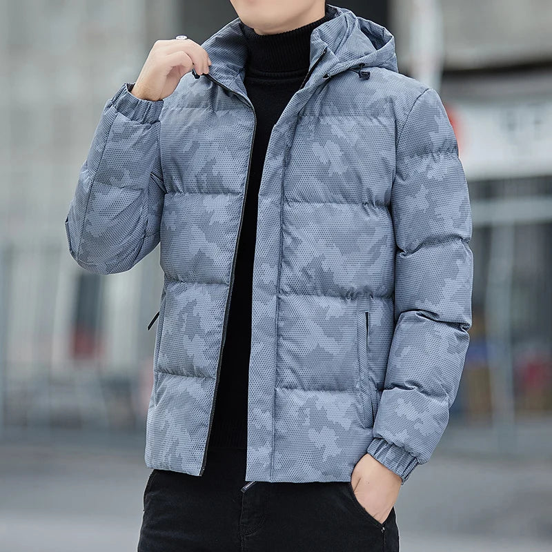 Évrard | Veste Puffer Camouflage à Capuche et Fermeture Éclair pour Homme