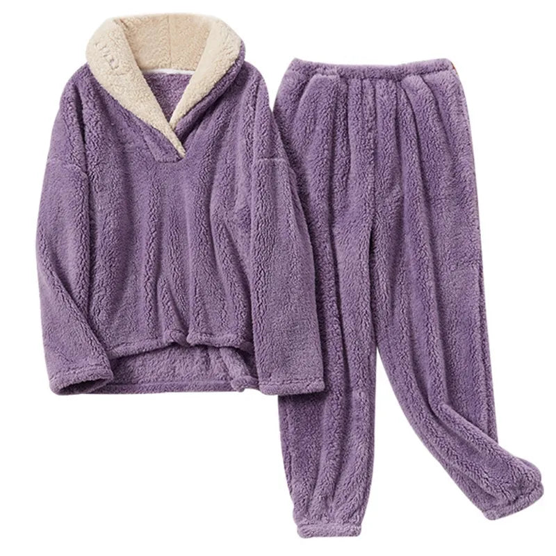 NachtFleece | Pyjama d'hiver en velours épais – Chaleur et confort pour des nuits douces