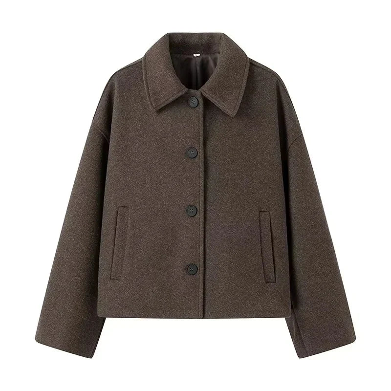 Lauréline | Manteau Blazer Boutonné à Col Revers avec Coupe Ample