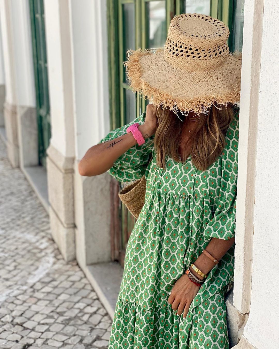 Hirène | Robe Longue Bohémienne à Manches Bouffantes et Imprimé Stylé pour Femme