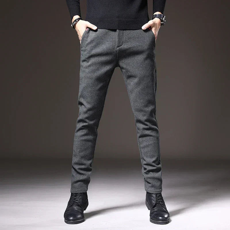 Marcus | Pantalon Slim Fit Homme, Tissu Brossé, Confortable et Élégant