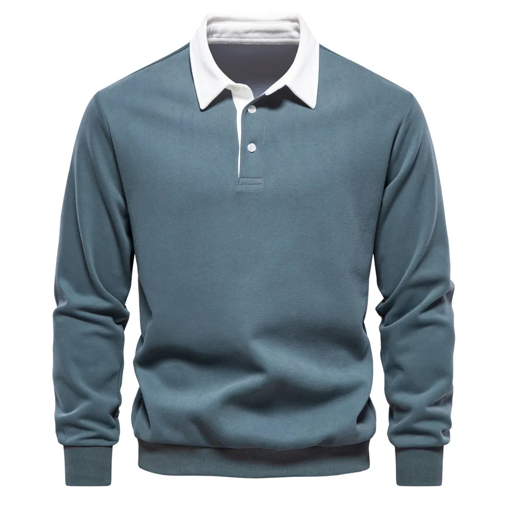 Gaspard | Polo Col Boutonné Homme Sweatshirt Épais