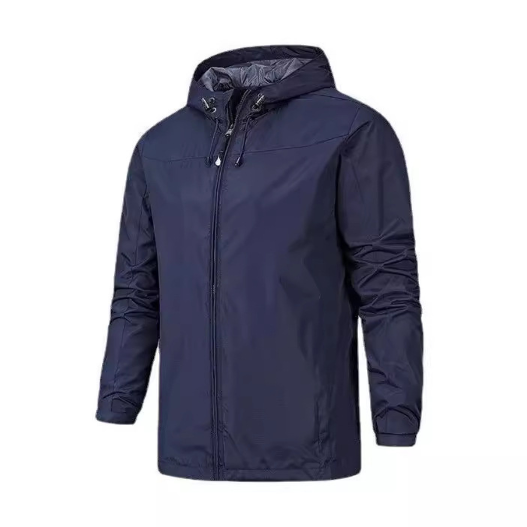 Gaspard | Manteau Zippé à Capuche Imperméable avec Cordon de Serrage