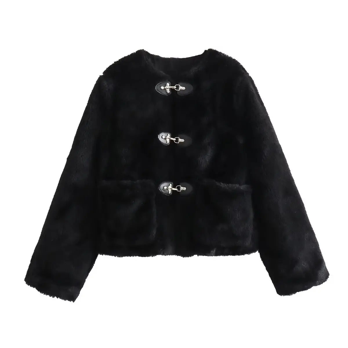 Euphélie | Manteau Teddy Fleece Femme avec Poches et Fermeture Élégante