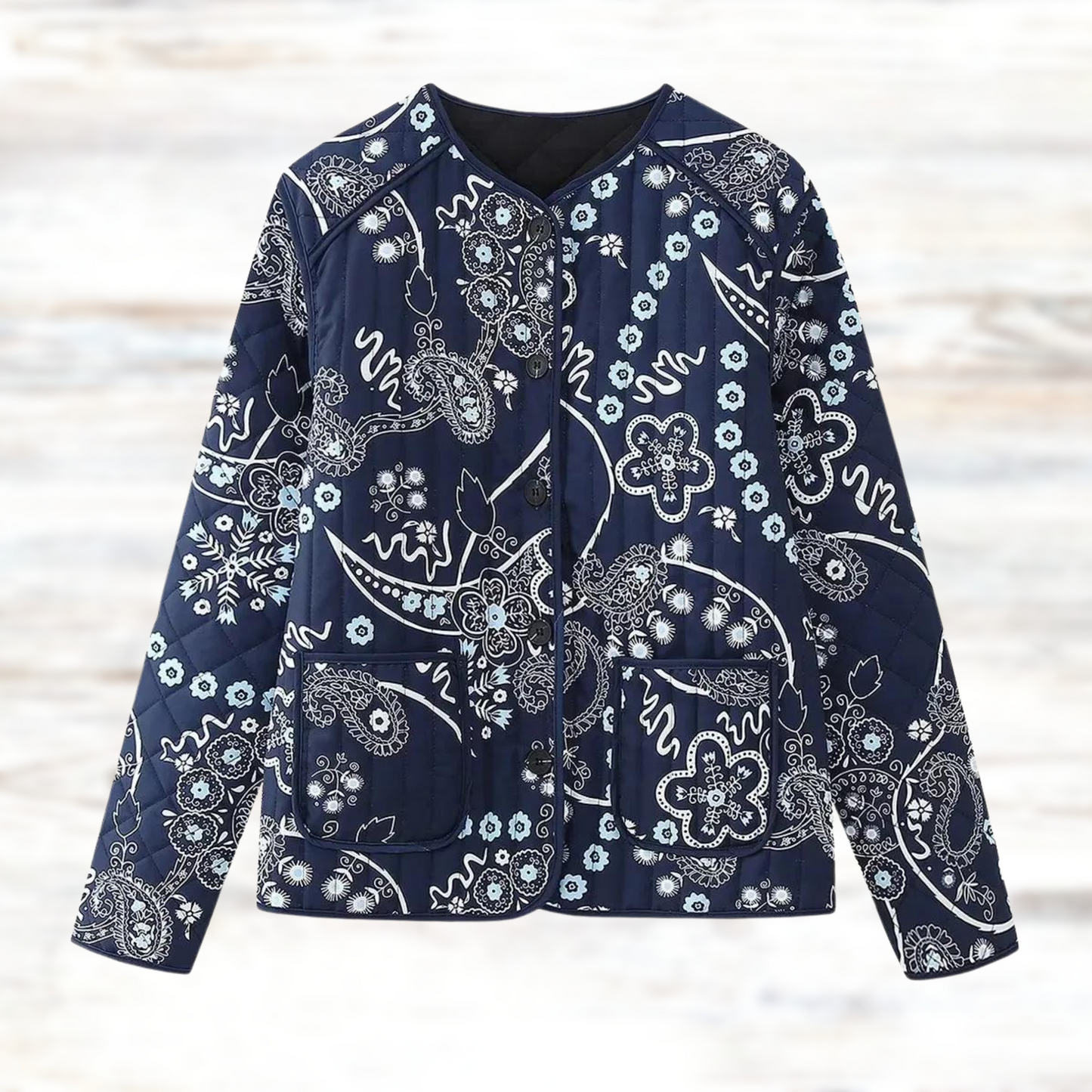 Kyliane | Veste Vintage Douce à Motifs Floraux pour Femme