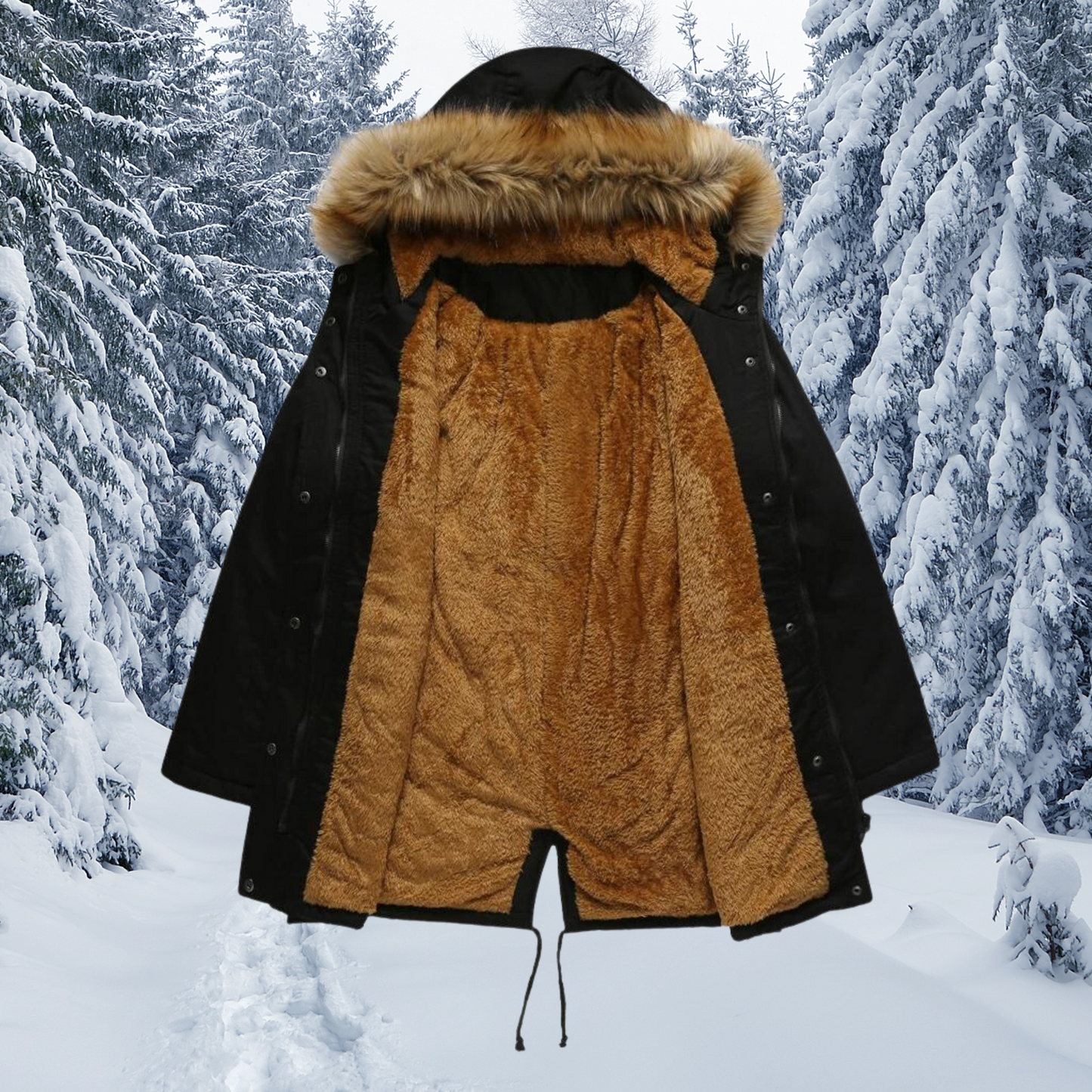 Heliana | Parka d’Hiver Cintrée avec Capuche en Fausse Fourrure et Grandes Poches