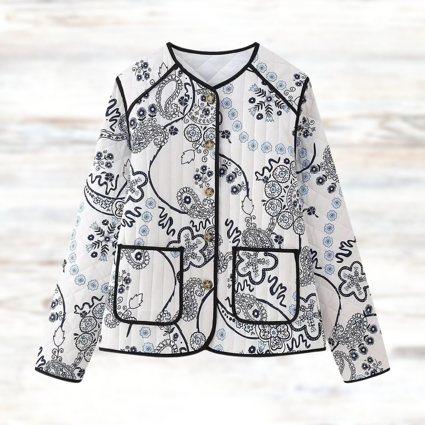 Kyliane | Veste Vintage Douce à Motifs Floraux pour Femme