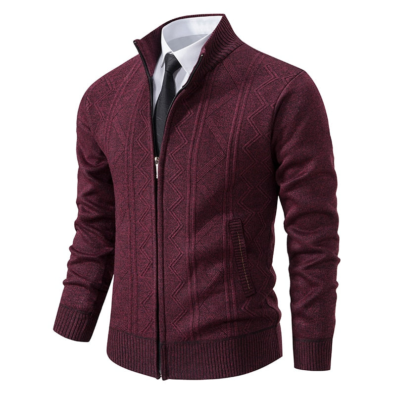 Mambo | Cardigan Homme en Maille Épaisse avec Col Montant