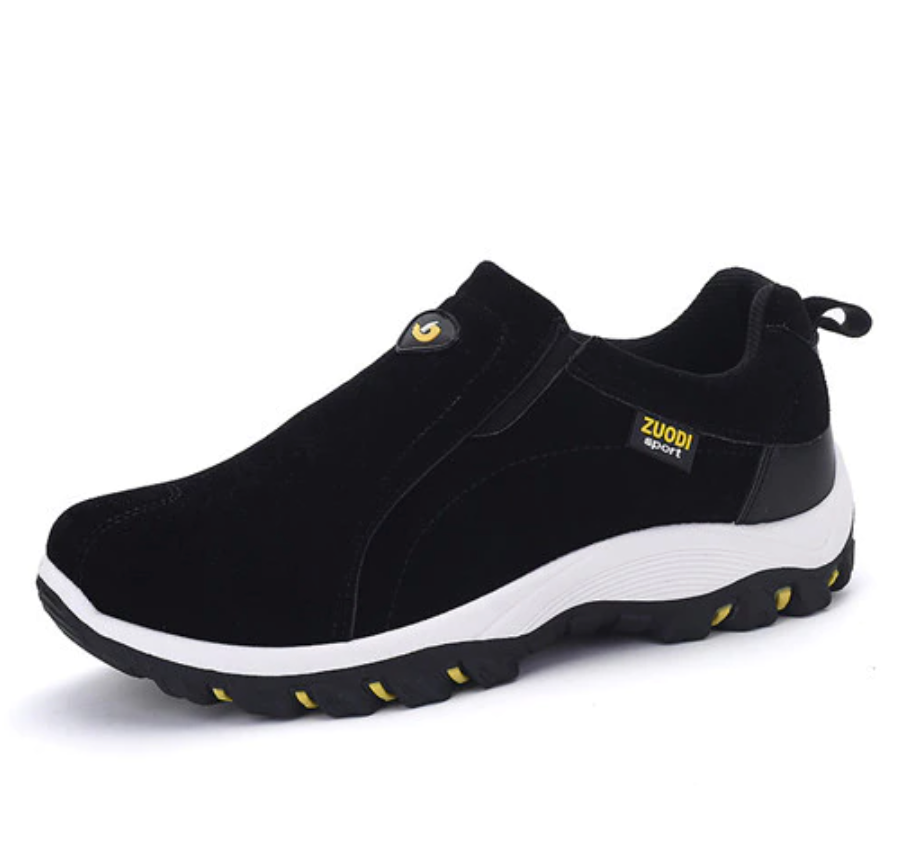 Evelyse | Baskets Slip-On en Daim Synthétique avec Élastiques – Confort & Style Sportif